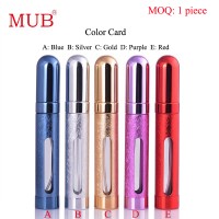 MUB hot selling 12ml bullet shaped travel aluminum perfume atomizer empty perfume refill glass spray bottles