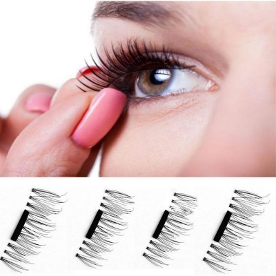 New arrival hand made silk magnet false eyelashes 3D magic reusable magnetic eyelashes