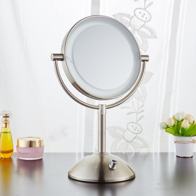 Double-sided battery-operated makeup mirror with 3X magnification, LED mirror